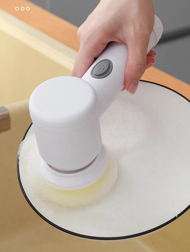 Escova Elétrica Limpeza 7-em-1 Sem Fios - 5000mAh IPX6 Extensível | Casa de Banho Cozinha