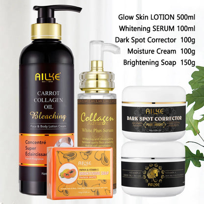 AILKE Kit Premium 5 em 1 Colágeno – Tratamento Anti-Idade Profissional Hidrata Clareia Rejuvenesce