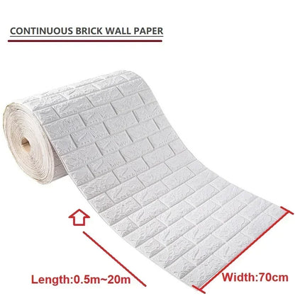 Papel de Parede 3D Autoadesivo Efeito Tijolo Antigo - 70cm x 1/5/10m Impermeável para Sala e Quarto