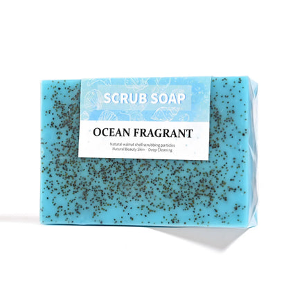 Sabonete Artesanal Sal Marinho 100g – Remove Acne Limpeza Profunda Partículas Noz Hidratante Clareador Glicerina