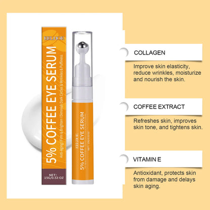 Sérum Olhos 5% Café Reduz Linhas Finas Clareia Olheiras Diminui Bolsas Colágeno Hidratação