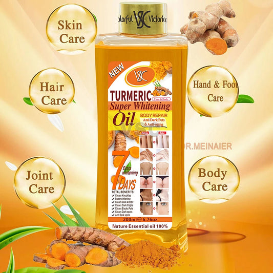 Óleo Essencial Cúrcuma 200ml Massagem Facial Corporal Hidratante Aromaterapia Nutrição Pele