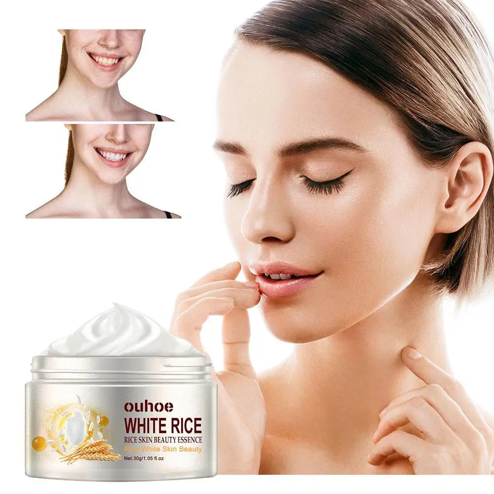 Creme Facial Arroz Branco 1/2/3 Unidades | Essência Iluminadora e Hidratante Leve