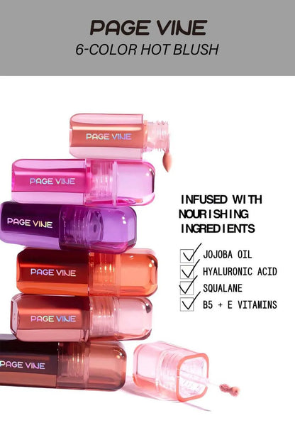 Blush Líquido Perolado 6 Cores | Impermeável com Efeito Natural Duradouro