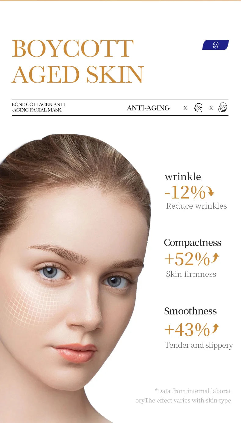 Máscara Facial Colágeno Antirrugas 10un