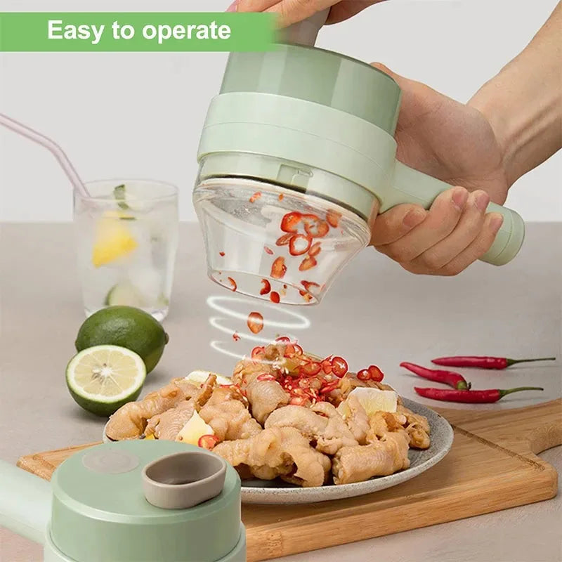 Hand using green kitchen tool to sprinkle sliced red chili on crispy fried chicken feet with lime and chili on table