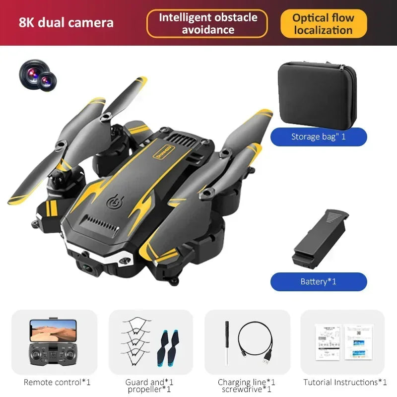 Drone Outdoor G6 5G Profissional 8K – Fotografia Aérea HD, Evitação de Obstáculos Omnidirecional, Quadricóptero com Alcance de 10.000 m