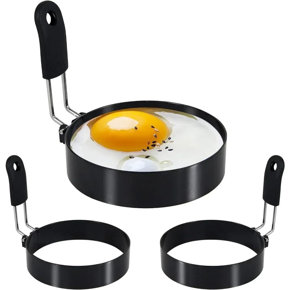 Anel de Fritura em Aço Inox | Molde Anti-Queimadura para Ovos e Panquecas