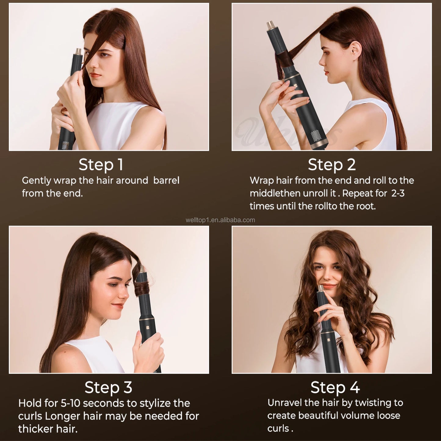 Secador de Cabelo Profissional 5 em 1 | 1000W | Escova Alisadora Térmica | Modelador e Volumizador | Styling Completo