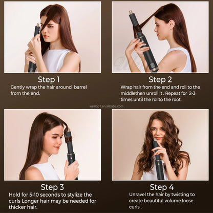 Secador de Cabelo Profissional 5 em 1 | 1000W | Escova Alisadora Térmica | Modelador e Volumizador | Styling Completo