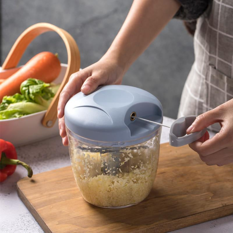 Picador Alho Manual 500/900ml Rotativo - Triturador Cebola Vegetais Carne Acessório Cozinha