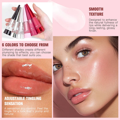 Gloss Volumizador Lábios Lakerain – Hidratação Profunda Nutrição Duradoura Brilho Intenso Acabamento Volumoso Líquido Hidratante