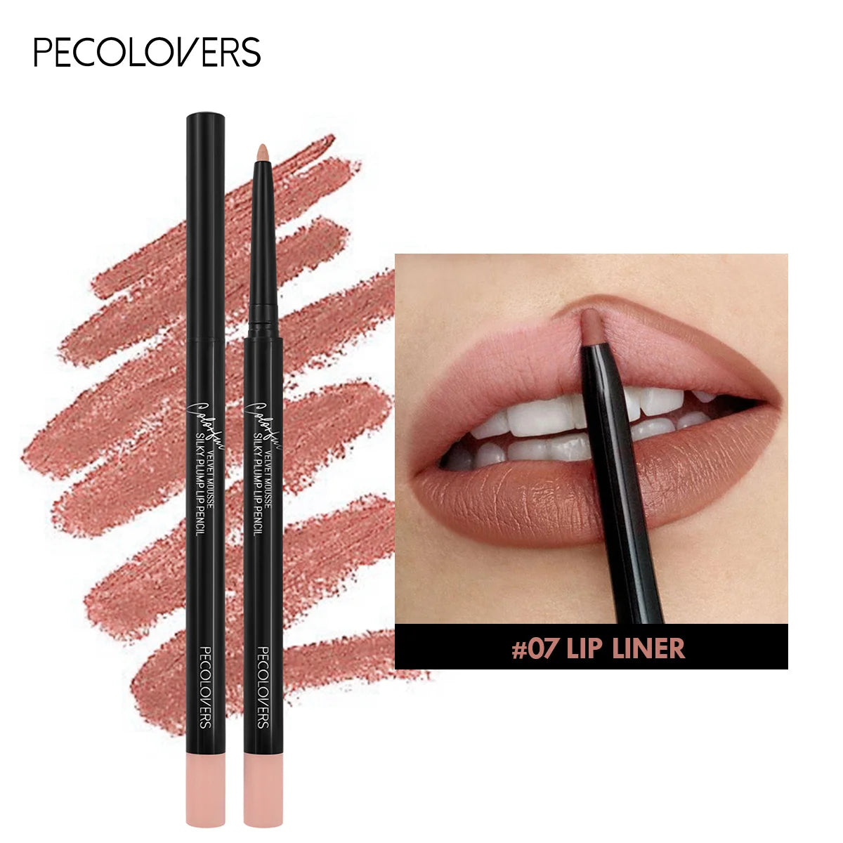 Lápis Delineador Labial Impermeável Mate 12 Cores - Contorno Vermelho Longa Duração Hidratante