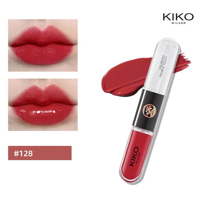KIKO Batom Duplo com Brilho Labial Espelhado - Hidratante Longa Duração Acabamento Luxuoso