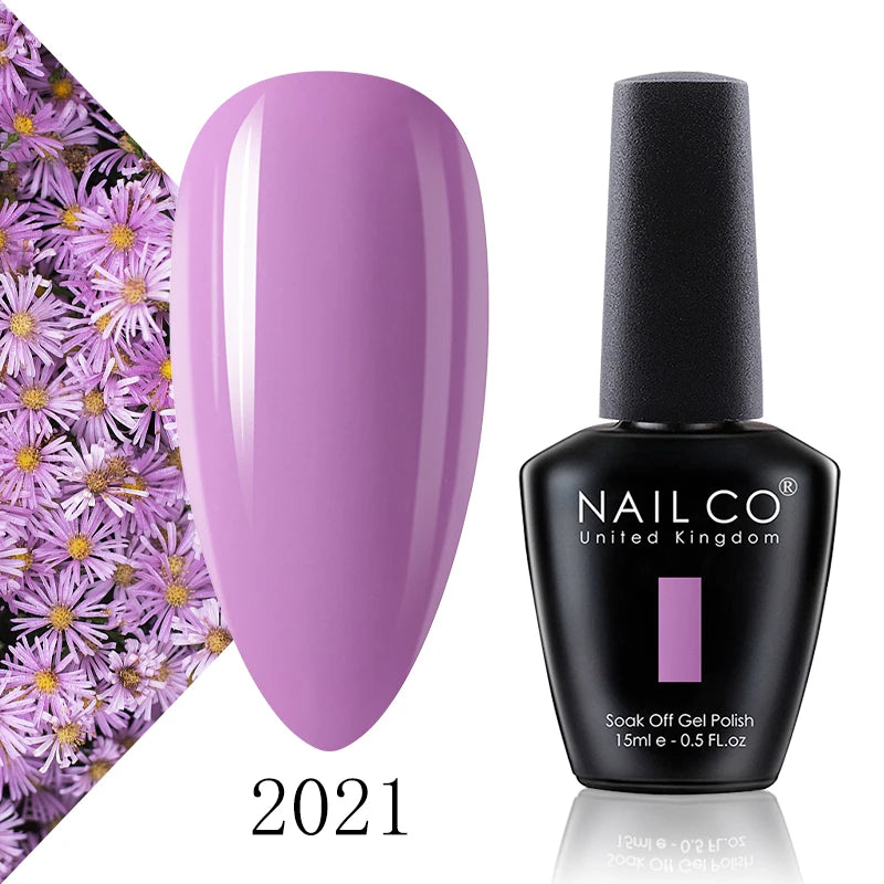 Verniz Gel NAILCO 15ml Série Vermelho Escuro – Cores Glitter UV Manicure Profissional Semi-Permanente