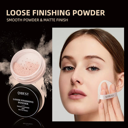 Pó Solto QIBEST 4 Cores 6g - Matte Acabamento Aveludado Controlo Oleosidade Impermeável Longa Duração