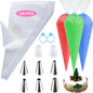 Kit Sacos de Pastelaria em Silicone – Bicos Inox Reutilizáveis para Decorar Bolos