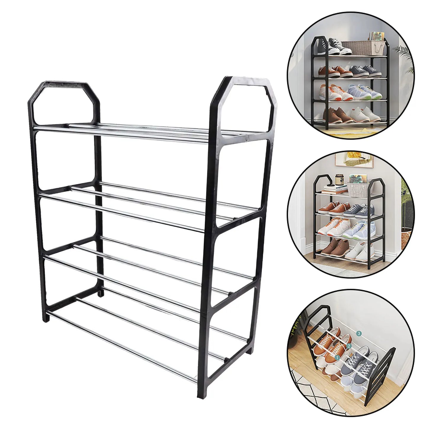 Sapateira Metálica de Múltiplos Níveis 50x42x18cm - Organizador de Sapatos para Sala e Quarto
