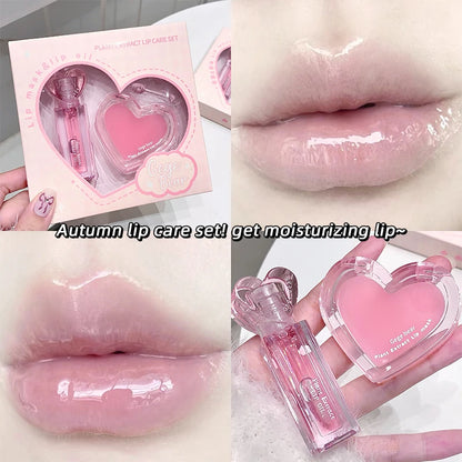 Set Bálsamos Labiais Gege Bear Extrato Plantas – Hidratante Gloss Incolor Nutritivo