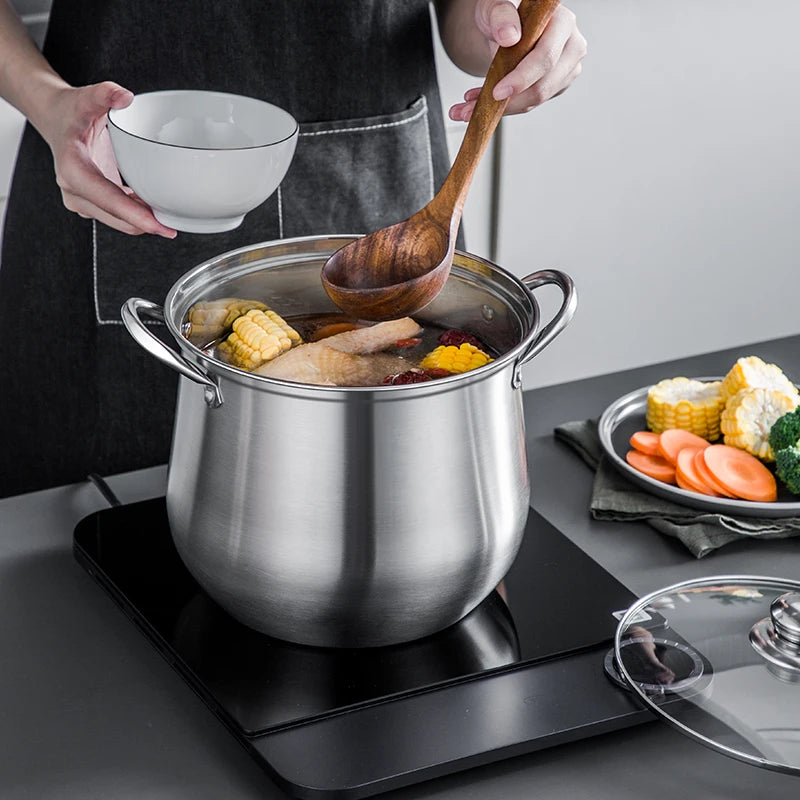 Panela de Inox Grande | Ideal para Sopas, Guisados e Cozinhados