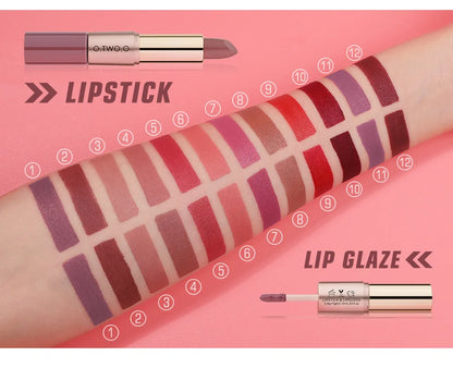 Batom 2 em 1 Matte e Gloss | 12 Cores para Todos os Looks