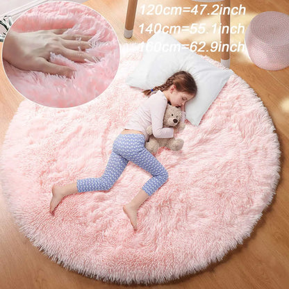 Tapete Redondo Peludo Ultra Macio - Pelo Alto 4,5cm Antiderrapante Sala Quarto