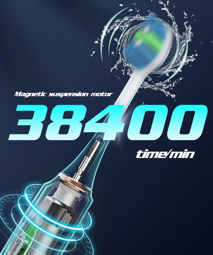 Escova Dentes Elétrica Sónica com 6 Cabeças - Timer Inteligente e Branqueamento Dental