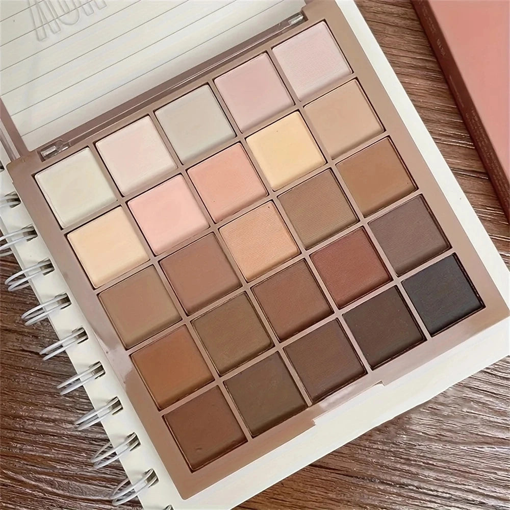 Paleta de Sombras 25 Cores Tons Neutros Castanho e Cinza