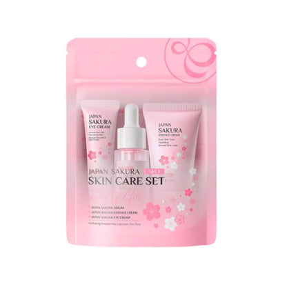 Kit Cuidados LAIKOU Sakura 5/3 Peças – Creme Sérum Tónico Limpeza Protetor