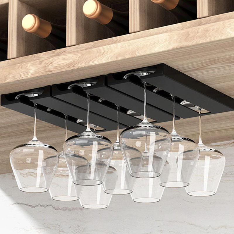 Suporte de Taças para Parede Sem Ferramentas – Expositor de Copos em Plástico Reforçado | Armazenamento de Taças de Vinho para Cozinha ou Bar | Economia de Espaço