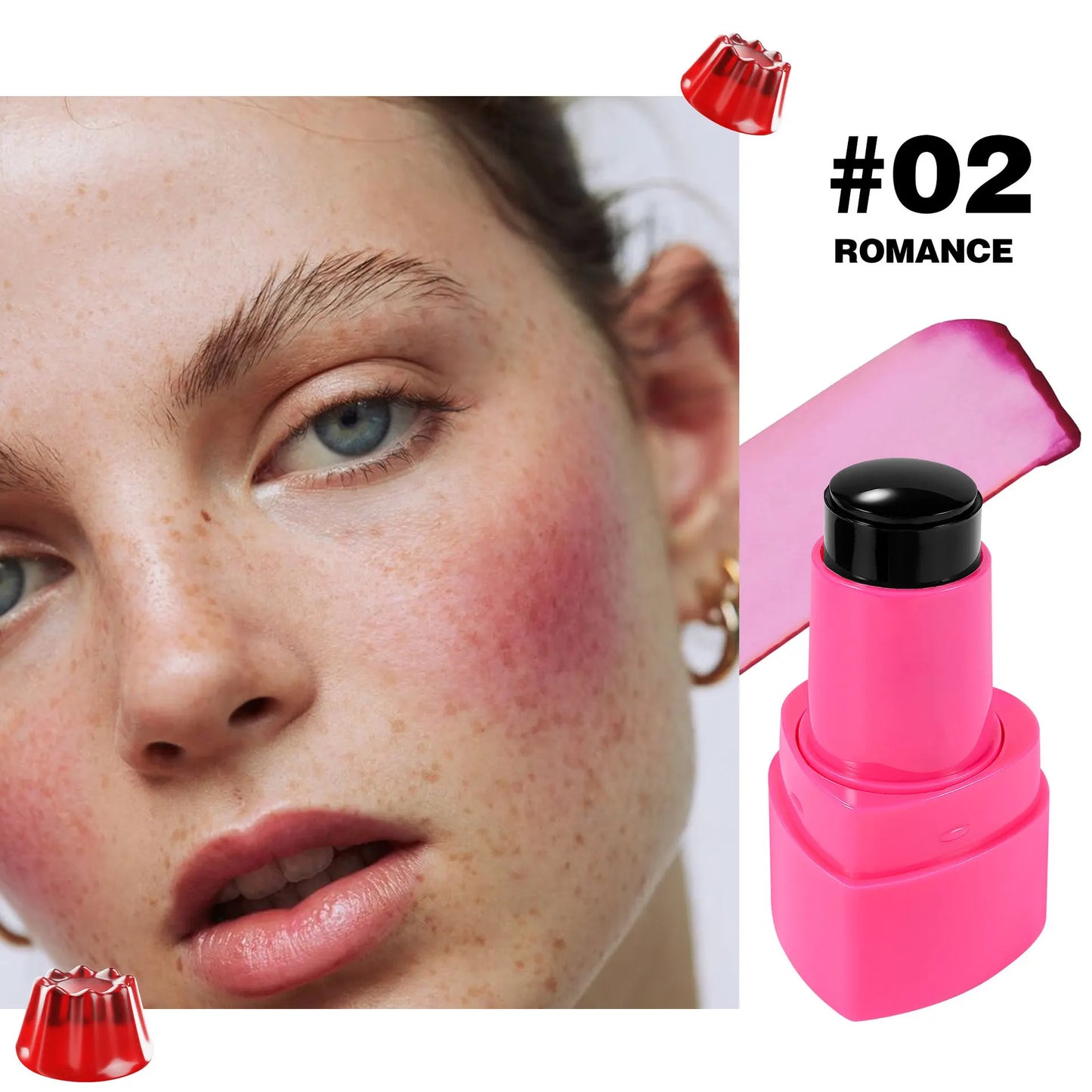Blush Stick 2 em 1 Handaiyan | Tint Jelly para Lábios e Maçãs do Rosto