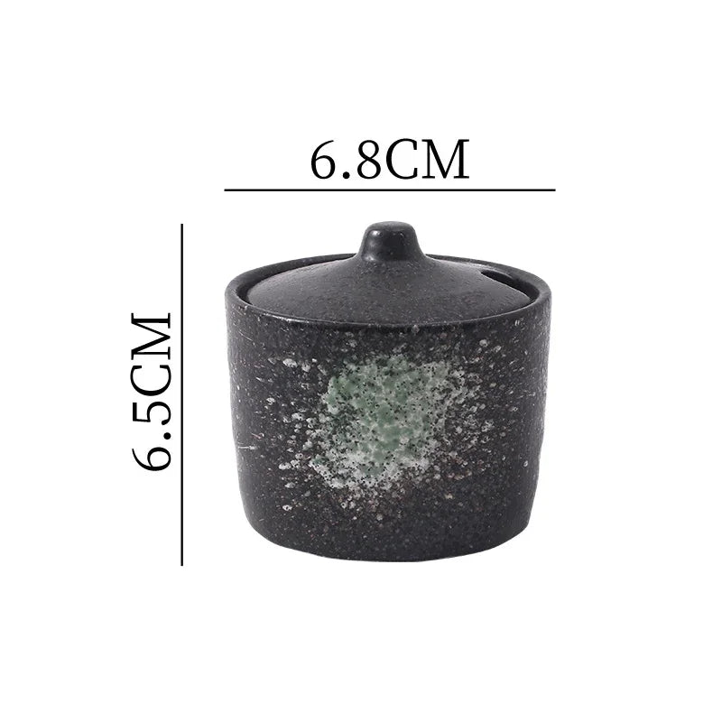 Frasco Temperos Cerâmica Vintage - Recipiente Sal Açúcar Pimenta Especiarias Decoração Cozinha