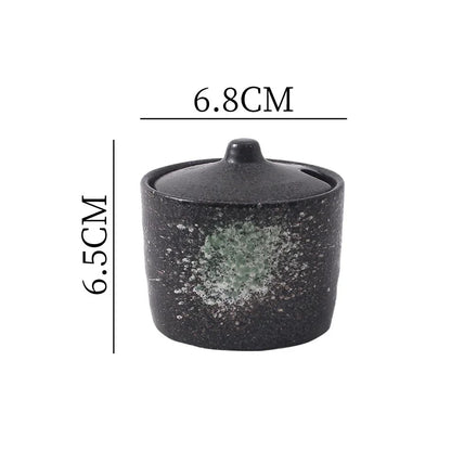 Frasco Temperos Cerâmica Vintage - Recipiente Sal Açúcar Pimenta Especiarias Decoração Cozinha