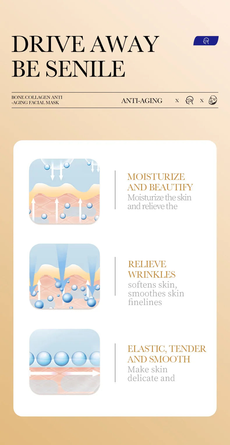 Máscara Facial Colágeno Antirrugas 10un