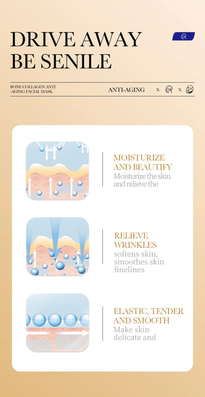 Máscara Facial Colágeno Antirrugas 10un