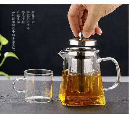 Bule de Vidro com Infusor Inox | Chaleira Elegante para Chá e Café