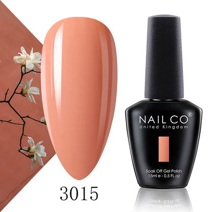 Verniz Gel NAILCO 15ml Série Vermelho Escuro – Cores Glitter UV Manicure Profissional Semi-Permanente