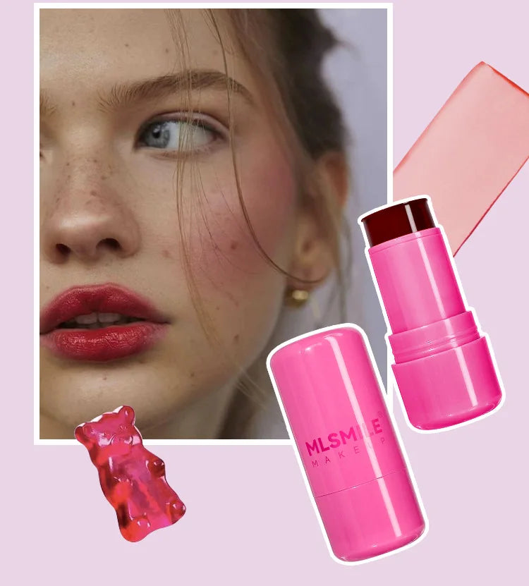 Kit 2 Blush Stick Jelly 2 em 1 Lábios e Rosto – Hidratante Longa Duração | MLSMILE