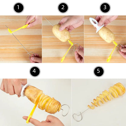 Fatiador Batata Espiral Giratório Inox