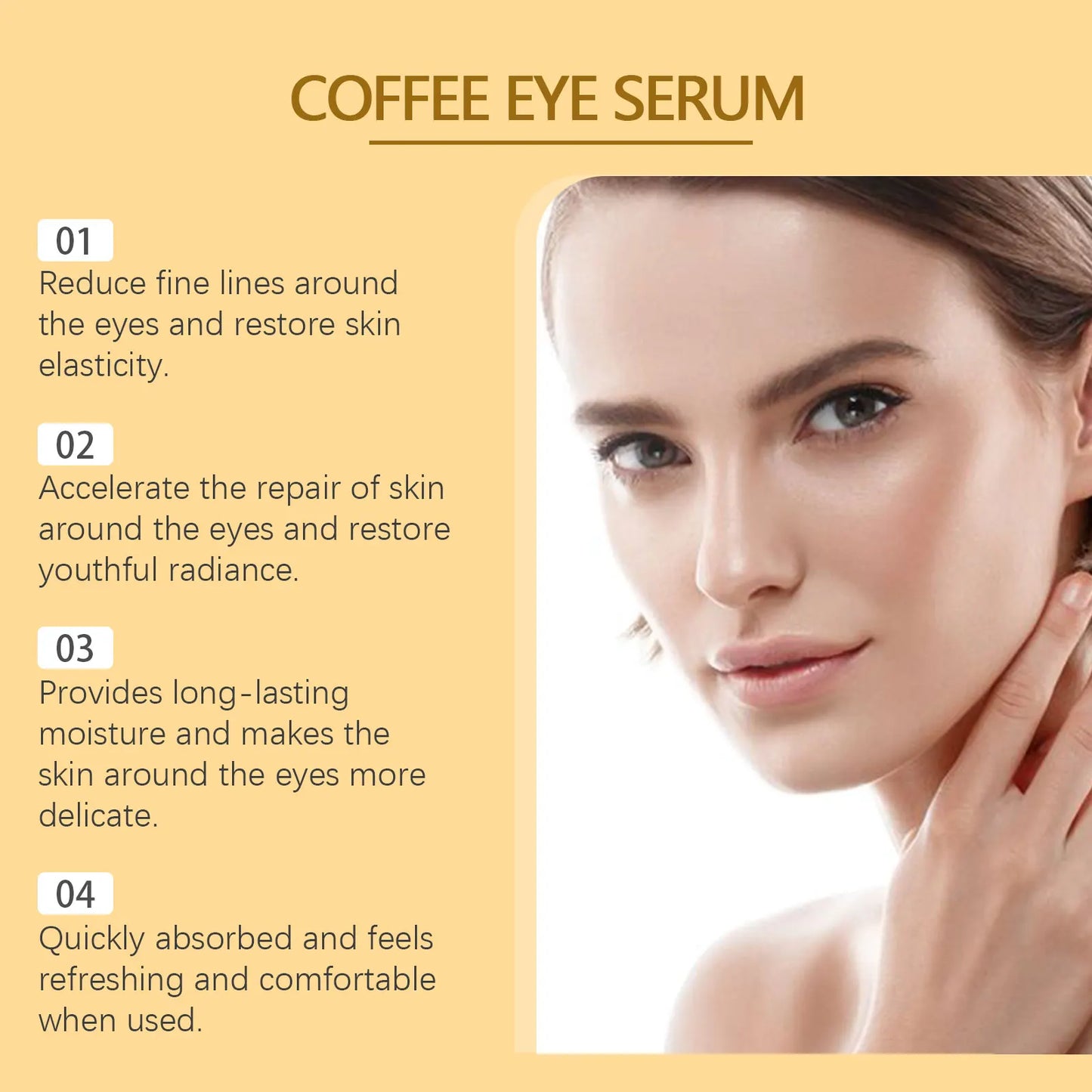 Sérum Olhos 5% Café Reduz Linhas Finas Clareia Olheiras Diminui Bolsas Colágeno Hidratação