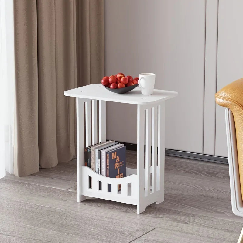 Mesa Arrumação Nórdica Madeira 2 Níveis - Organizador Minimalista Quarto Sala Estilo Escandinavo