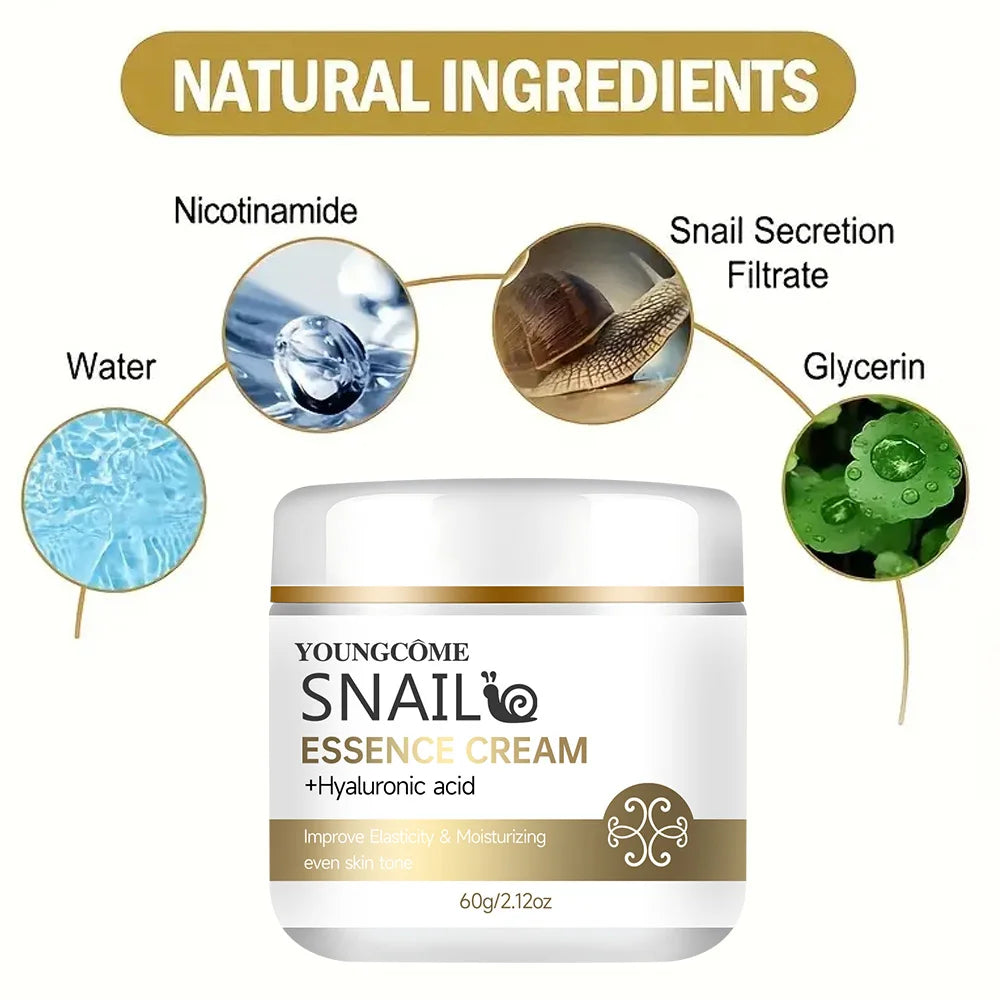 Creme Essência Caracol com Ácido Hialurónico e Retinol | Firmeza, Iluminador e Clareador 30-100g