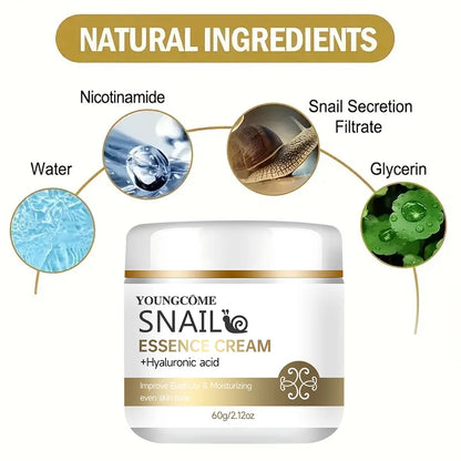 Creme Essência Caracol com Ácido Hialurónico e Retinol | Firmeza, Iluminador e Clareador 30-100g