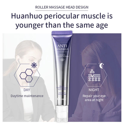 Creme Olhos O'CHEAL Anti-Rugas Círculos Escuros – Massageador Roller Hidratante Bolsas Olhos Anti-Idade Ácido Hialurónico