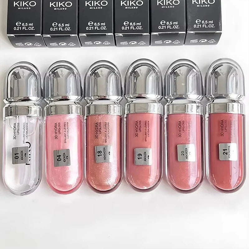 Gloss Labial KIKO 3D Hydra Espelho – Brilho Shimmer Hidratante Perolado Volumizador Não Transfere
