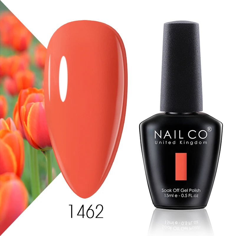 Verniz Gel NAILCO 15ml Série Vermelho Escuro – Cores Glitter UV Manicure Profissional Semi-Permanente