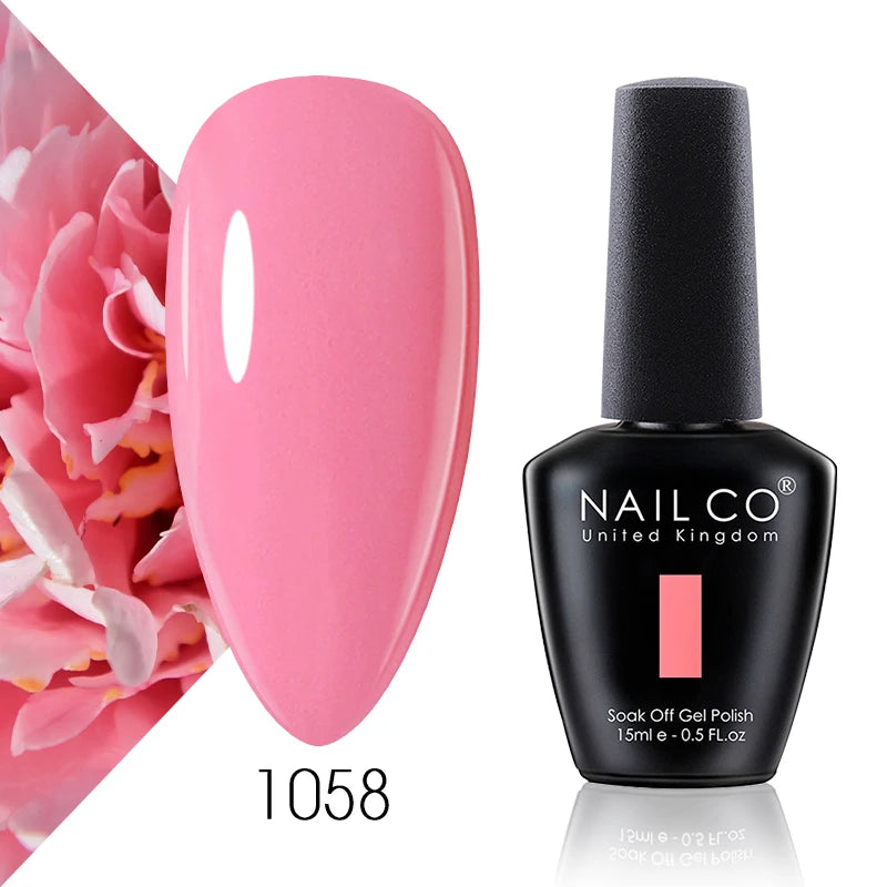 Verniz Gel NAILCO 15ml Série Vermelho Escuro – Cores Glitter UV Manicure Profissional Semi-Permanente