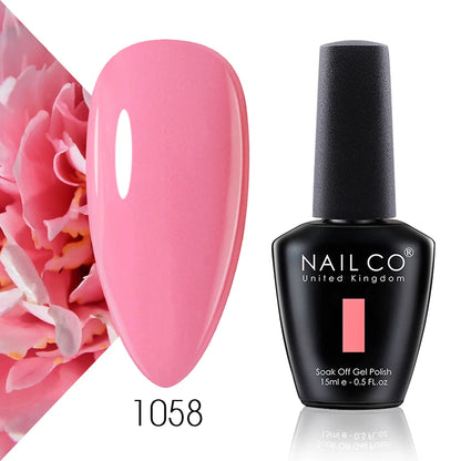 Verniz Gel NAILCO 15ml Série Vermelho Escuro – Cores Glitter UV Manicure Profissional Semi-Permanente