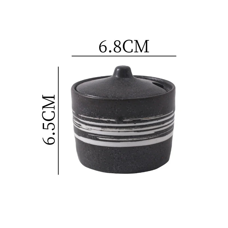 Frasco Temperos Cerâmica Vintage - Recipiente Sal Açúcar Pimenta Especiarias Decoração Cozinha