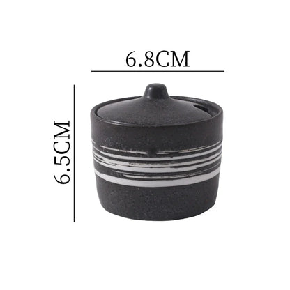 Frasco Temperos Cerâmica Vintage - Recipiente Sal Açúcar Pimenta Especiarias Decoração Cozinha